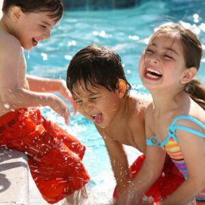 kids playing in a pool