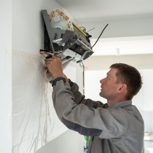 maintenance repair man in apartment