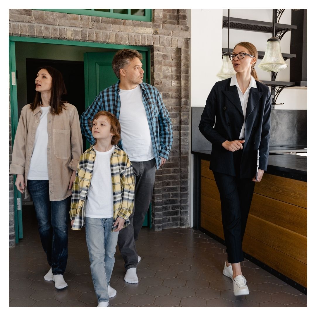a family going on an apartment tour