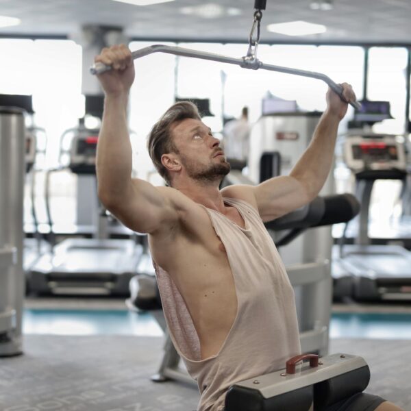 man working out in a gym